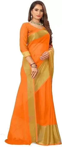WET CLOTHING Women Woven Georgette Self Design Ethnic Wear 5.5m Saree with Unstitched Blouse (Yellow) 22042023-thumb3