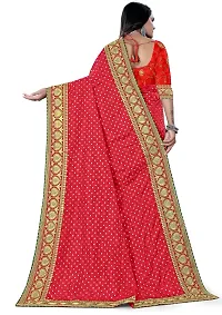 WET CLOTHING Women Woven Silk Embroidered Ethnic Wear 5.5m Saree with Unstitched Blouse (Red) 22442023-thumb1