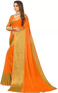 WET CLOTHING Women Woven Georgette Self Design Ethnic Wear 5.5m Saree with Unstitched Blouse (Yellow) 22042023-thumb1