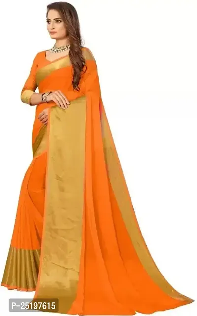 WET CLOTHING Women Woven Georgette Self Design Ethnic Wear 5.5m Saree with Unstitched Blouse (Yellow) 22042023-thumb2