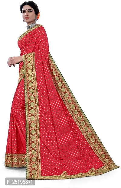 WET CLOTHING Women Woven Silk Embroidered Ethnic Wear 5.5m Saree with Unstitched Blouse (Red) 22442023-thumb5