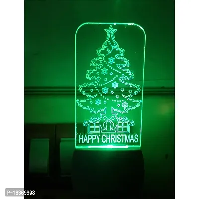 Gugan Gifts - 3D Illusion Multicolor Acrylic Night Lamp Home Decorative Wall Light Bedroom/Living Room (12.5cm x 5cm) Pack of 1 (Christmas Tree)-thumb4