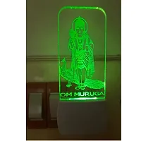 Gugan's Gifts - Om Muruga Color Changing 3D Illusion Acrylic Night Lamp Home Decorative Wall Light Bedroom/Living Room (12.5cm x 5cm) Pack of 1-thumb3