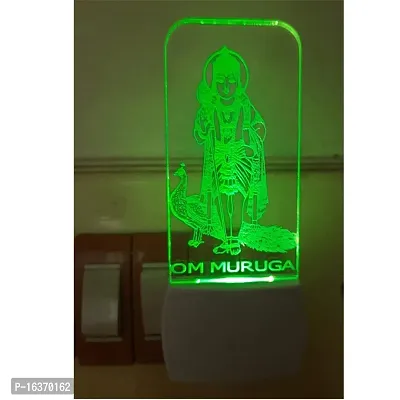 Gugan's Gifts - Om Muruga Color Changing 3D Illusion Acrylic Night Lamp Home Decorative Wall Light Bedroom/Living Room (12.5cm x 5cm) Pack of 1-thumb4