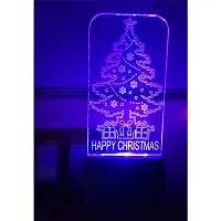 Gugan Gifts - 3D Illusion Multicolor Acrylic Night Lamp Home Decorative Wall Light Bedroom/Living Room (12.5cm x 5cm) Pack of 1 (Christmas Tree)-thumb1