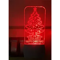 Gugan Gifts - 3D Illusion Multicolor Acrylic Night Lamp Home Decorative Wall Light Bedroom/Living Room (12.5cm x 5cm) Pack of 1 (Christmas Tree)-thumb2