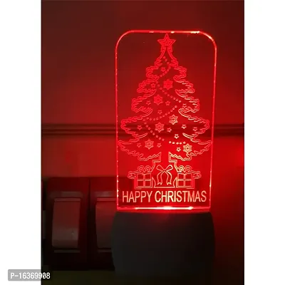 Gugan Gifts - 3D Illusion Multicolor Acrylic Night Lamp Home Decorative Wall Light Bedroom/Living Room (12.5cm x 5cm) Pack of 1 (Christmas Tree)-thumb3