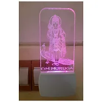 Gugan's Gifts - Om Muruga Color Changing 3D Illusion Acrylic Night Lamp Home Decorative Wall Light Bedroom/Living Room (12.5cm x 5cm) Pack of 1-thumb1