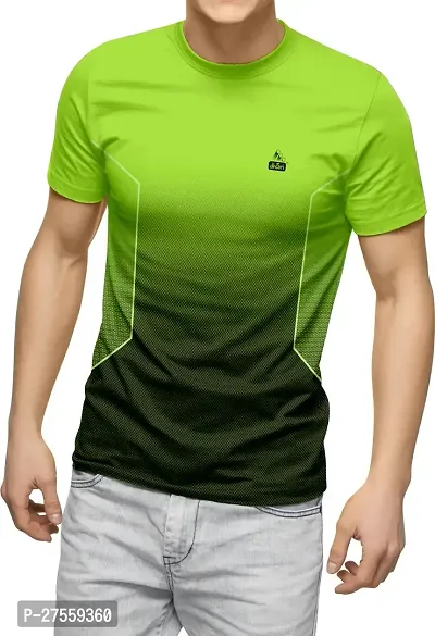 Trendy Green Polyester T-Shirt For Men-thumb0