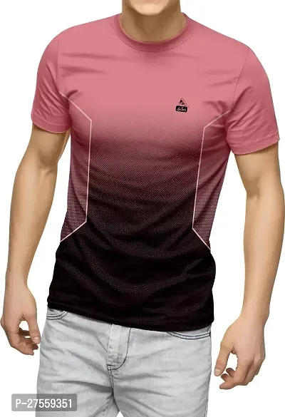 Trendy Pink Polyester T-Shirt For Men