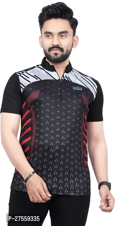 Trendy Black Polyester T-Shirt For Men