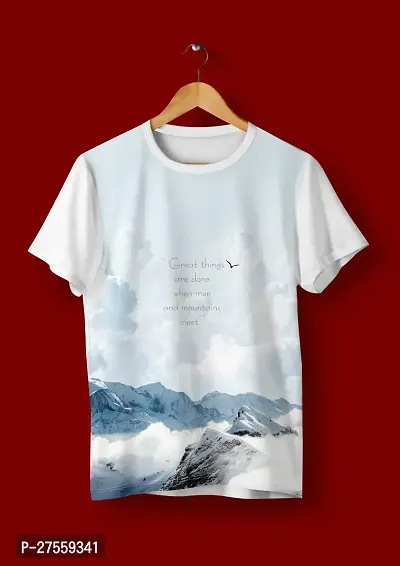 Trendy White Polycotton T-Shirt For Men