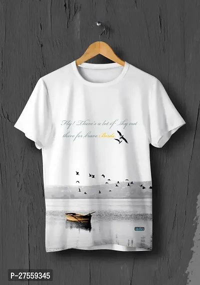 Trendy White Polycotton T-Shirt For Men