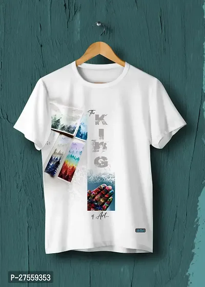 Trendy White Polycotton T-Shirt For Men