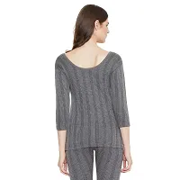 ZIMFIT Women's Cotton Winter wear 3/4 Sleeves Thermal Top in Dark Grey (Pack of 2)-thumb3