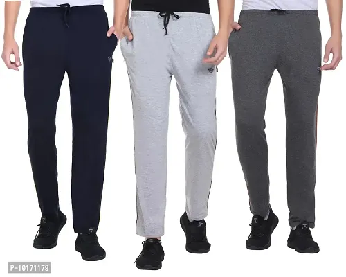 White Moon Men's Regular Fit Trackpants (Pack of 3) (Grey,Anthra,Navy) (XXL)
