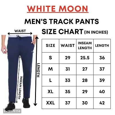 White Moon Men's Stylish Slim Fit Cotton Jogger Lower Track Pants for Gym, Running, Athletic, Casual Wear Combo Pack of 2 for Men Multicolour Size (L) Black,Navy Blue-thumb2