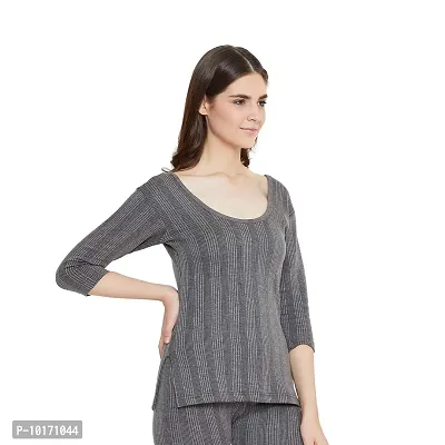 ZIMFIT Cotton Women's Winter wear Full Sleeves Thermal,Warmer Top in Dark Grey Size,32-thumb3
