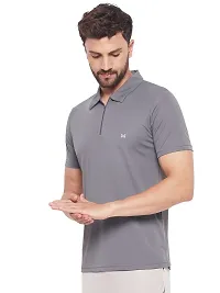 White Moon Men Dry fit Sports Gym Polo T Shirt-thumb1