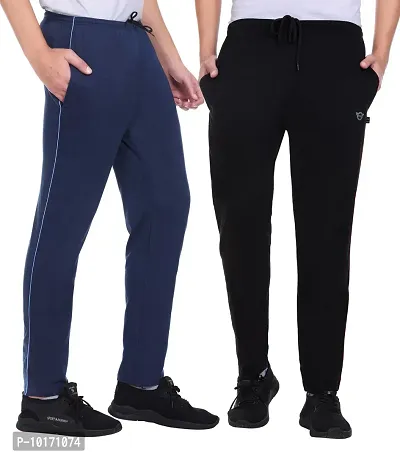 White Moon Men's Stylish Slim Fit Cotton Jogger Lower Track Pants for Gym, Running, Athletic, Casual Wear Combo Pack of 2 for Men Multicolour Size (L)