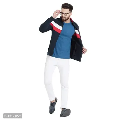 White Moon Men's Cotton Fleece Zipper Sweatshirt (XX-Large, NAVY1800)-thumb5