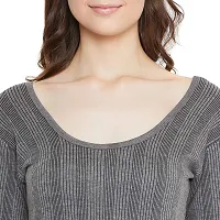 ZIMFIT Women's Cotton Winter wear 3/4 Sleeves Thermal Top Dark Grey-thumb4