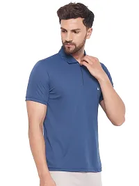 White Moon Men Dry fit Sports Gym Polo T Shirt-thumb1