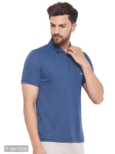 White Moon Men Dry fit Sports Gym Polo T Shirt-thumb2