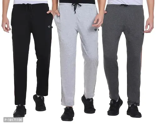 White Moon Men's Regular Fit Trackpants (Pack of 3) (Black,Grey,Anthra) (S)