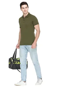 White Moon Men's Cotton Solid Regular Fit Polo T-Shirt Olive-thumb3
