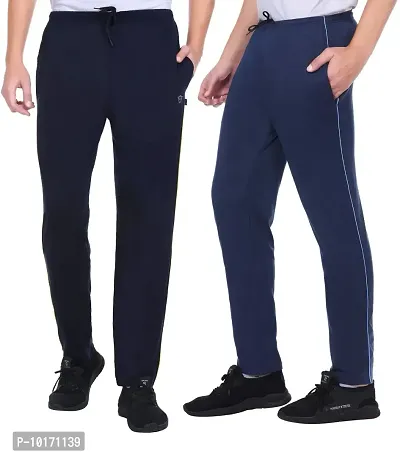 White Moon Men's Slim Fit Track pants(Pack of 2)(102_A83_Navy_Large)