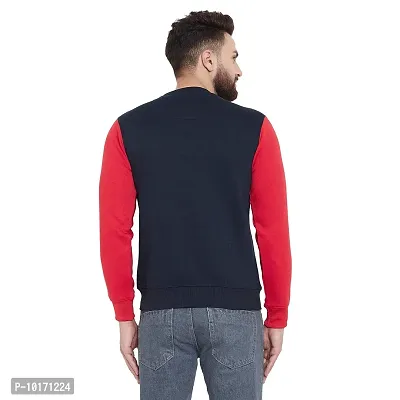 White Moon Men's Cotton Fleece Printed Round Neck Sweatshirt (Large, NAVY1601)-thumb4