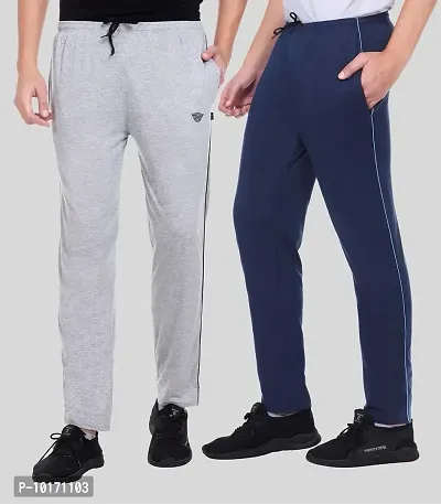 White Moon Men's Stylish Slim Fit Cotton Jogger Lower Track Pants for Gym, Running, Athletic, Casual Wear Combo Pack of 2 for Men Multicolour Size (L)