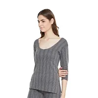 ZIMFIT Women's Cotton Winter wear 3/4 Sleeves Thermal Top in Dark Grey (Pack of 2)-thumb1