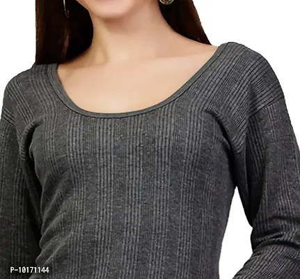 ZIMFIT Cotton Women's or Girls Winter wear Half Sleeves Thermal,Warmer, Slip Top in Dark Grey Colour (Pack of 1)-thumb5