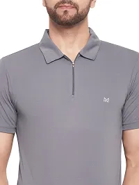 White Moon Men Dry fit Sports Gym Polo T Shirt-thumb4