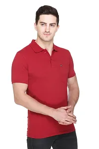 White Moon Men's Cotton Solid Regular Fit Polo T-Shirt-thumb2