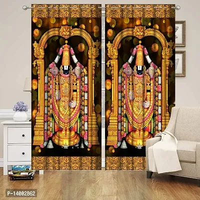 Printed Polyester Curtain  For  Living Room  Set of 1 Pcs (single Pcs)-thumb0