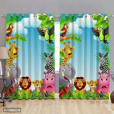 Printed Polyester Curtain  For  Living Room  Set of 1 Pcs (single Pcs)-thumb0