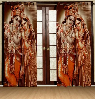 3D Digital Print Door Curtains (4x7 feet) Set Of 2