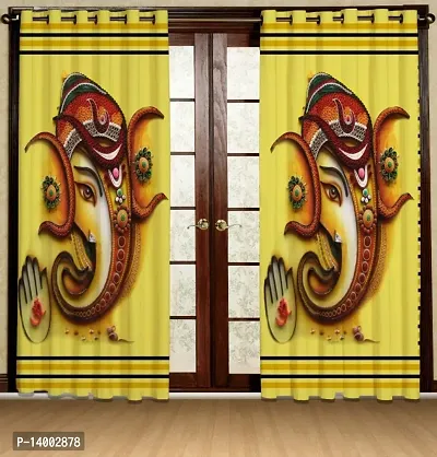 Printed Polyester Curtain  For  Living Room  Set of 1 Pcs (single Pcs)-thumb0