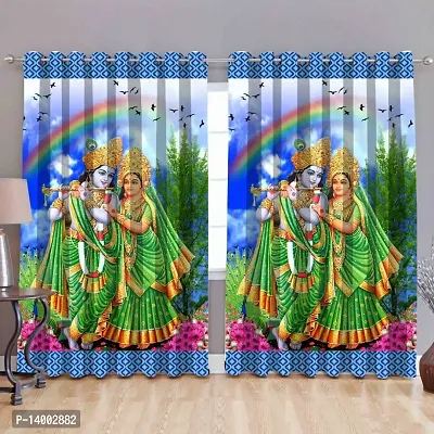 Printed Polyester Curtain  For  Living Room  Set of 1 Pcs (single Pcs)-thumb0