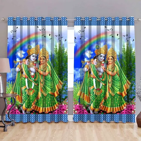 GOGAJI COLLECTION Printed, Polyester Blend,Digital 3D Printed Curtain for Window/Door/Long Door Curtain.(D.N 200)