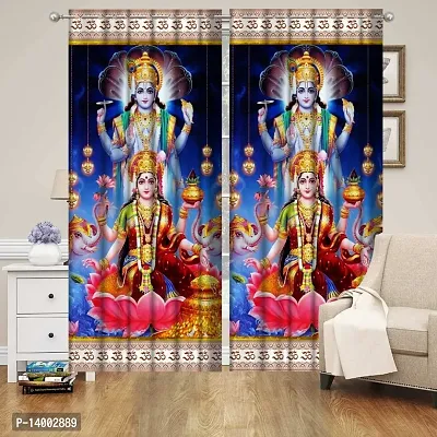 Printed Polyester Curtain  For  Living Room  Set of 1 Pcs (single Pcs)-thumb0