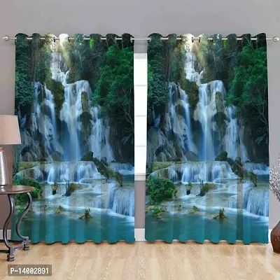 Printed Polyester Curtain  For  Living Room  Set of 1 Pcs (single Pcs)-thumb0