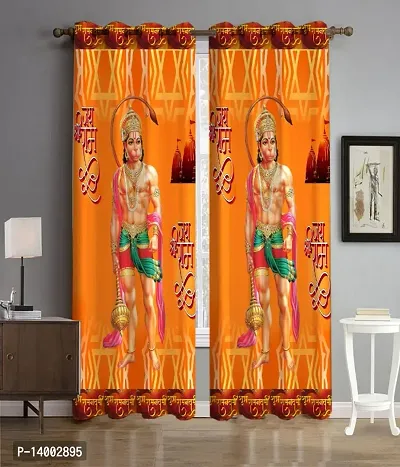 Printed Polyester Curtain  For  Living Room  Set of 1 Pcs (single Pcs)-thumb0