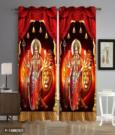 Printed Polyester Curtain  For  Living Room  Set of 1 Pcs (single Pcs)-thumb0