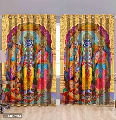 Printed Polyester Curtain  For  Living Room  Set of 1 Pcs (single Pcs)-thumb0