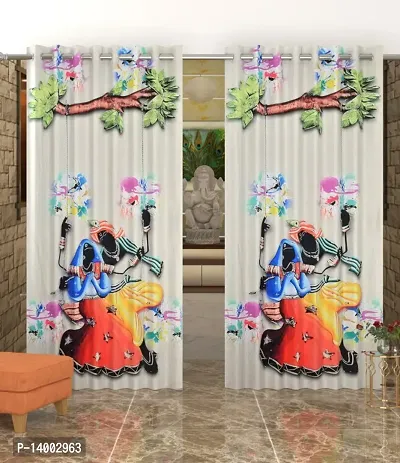 Printed Polyester Curtain  For  Living Room  Set of 1 Pcs (single Pcs)