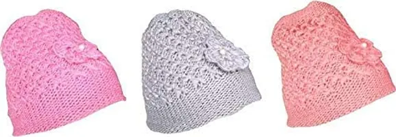 Guruji Plus Woolen Knitted Beanie Cap for Women Pack of 1 Cap (Color-Multicolor) for Winter-thumb1
